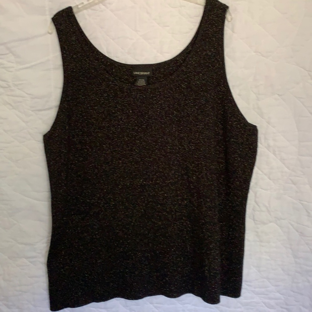 Sparkly black knit tank
